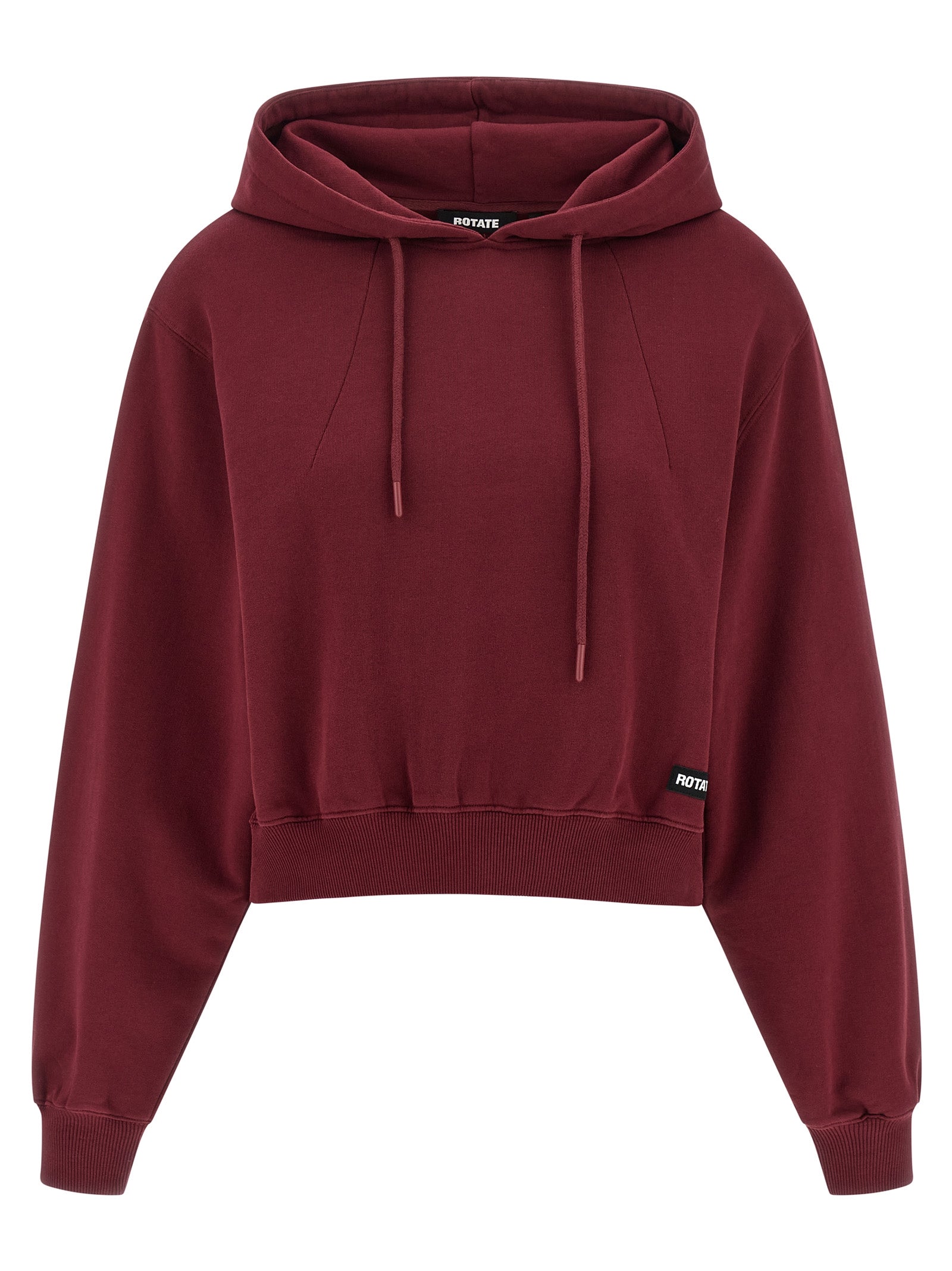 Sweatshirt Hoodie by ROTATE BIRGER CHRISTENSEN for women in cotton terry cloth bordeaux features an luminous silhouette, showcasing a sophisticated hooded neckline and for a truly luminous look.