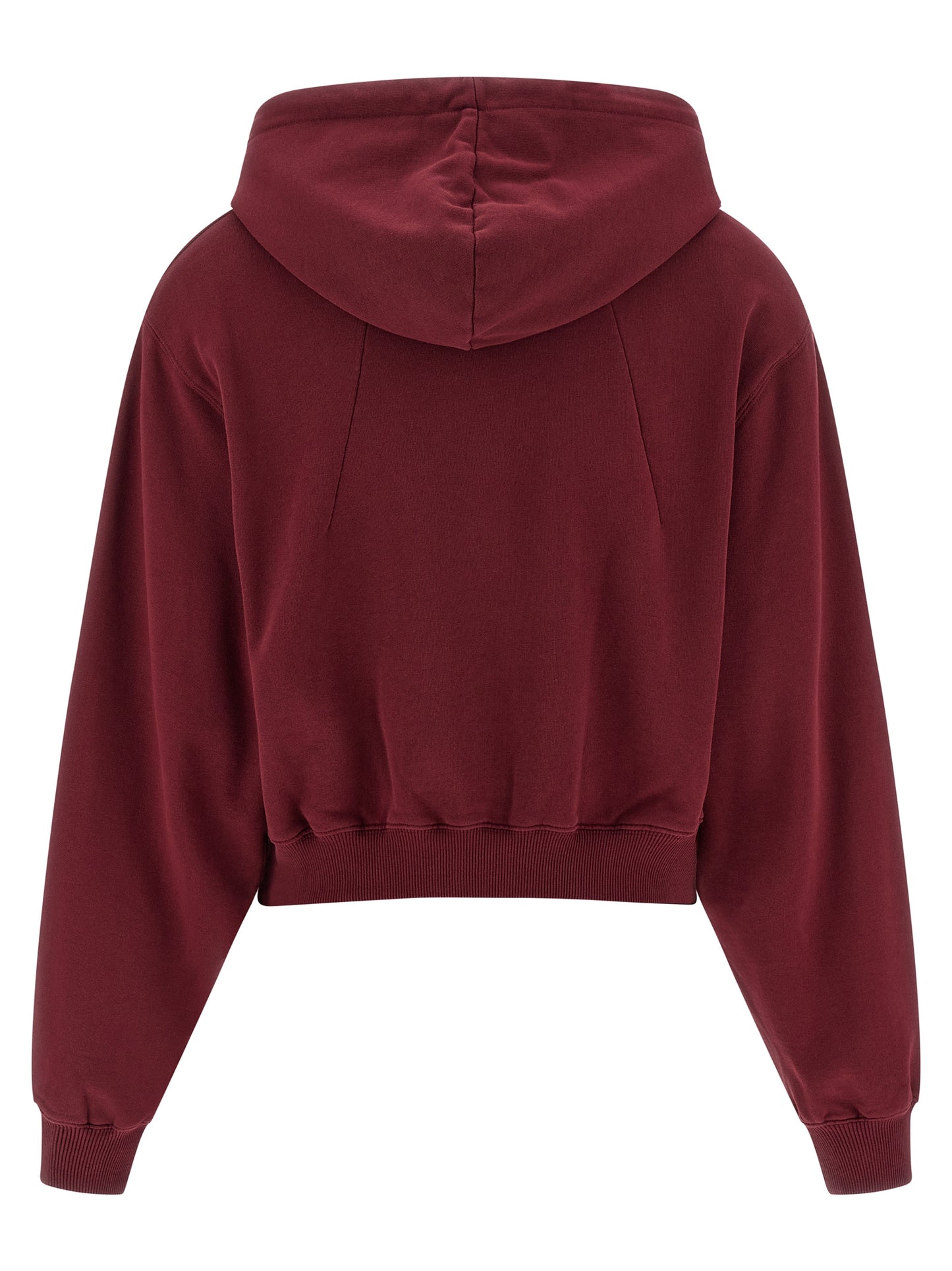 Sweatshirt Hoodie by ROTATE BIRGER CHRISTENSEN for women in cotton terry cloth bordeaux features a slouchy chic silhouette, detailed with a slouchy chic and a signature hooded neckline for an elevated aesthetic.