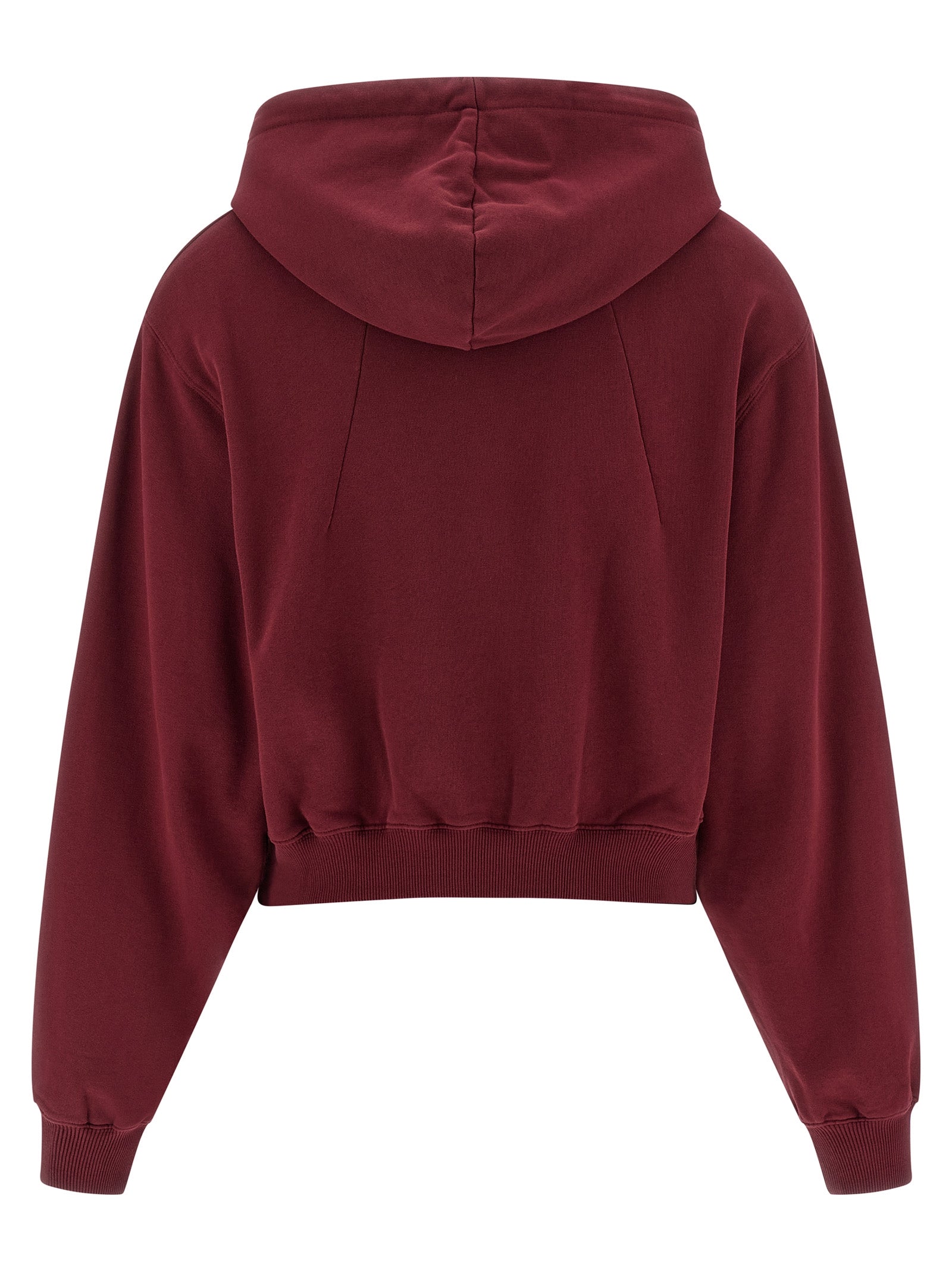 Sweatshirt Hoodie by ROTATE BIRGER CHRISTENSEN for women in cotton terry cloth bordeaux features a slouchy chic silhouette, detailed with a slouchy chic and a signature hooded neckline for an elevated aesthetic.