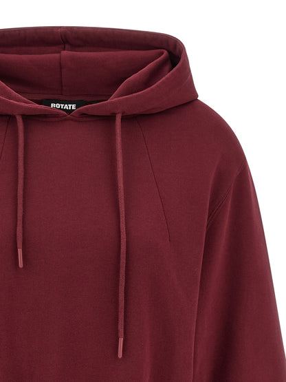 Sweatshirt Hoodie by ROTATE BIRGER CHRISTENSEN for women in cotton terry cloth bordeaux features a edgy silhouette, detailed with a edgy hooded neckline and for a refined finish.