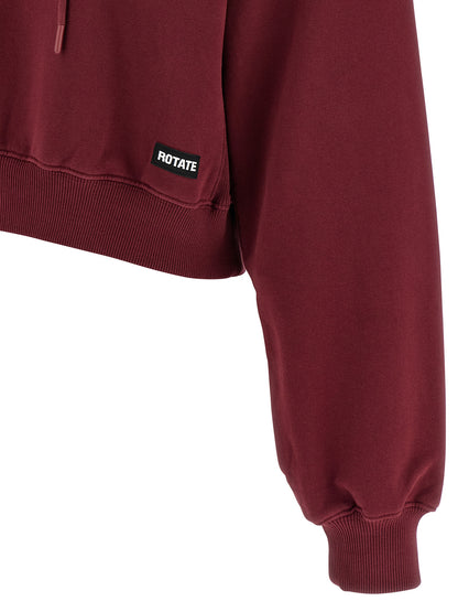 Sweatshirt Hoodie by ROTATE BIRGER CHRISTENSEN for women in cotton terry cloth bordeaux features an luminous silhouette, showcasing a sophisticated and for a truly luminous look.