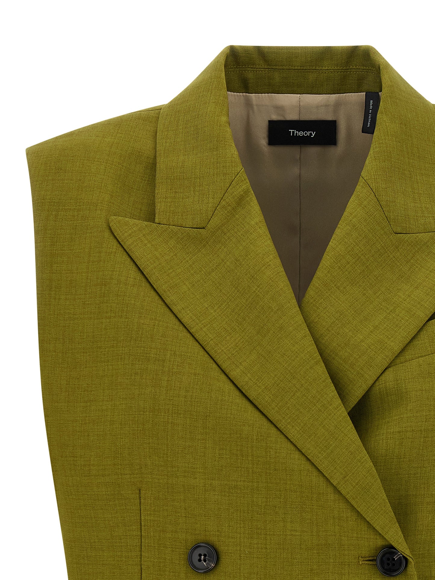 Vest by Theory for women in polyester twill bicolour & green features a enviable silhouette, elegantly detailed with a enviable and functional pockets for a enviable finish.