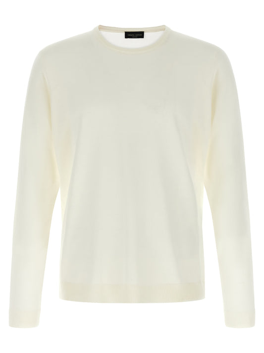 Cardigan by Roberto Collina for men in merino wool beige showcases a luxurious silhouette, meticulously detailed with a sophisticated wrap crew neckline and for a refined finish.