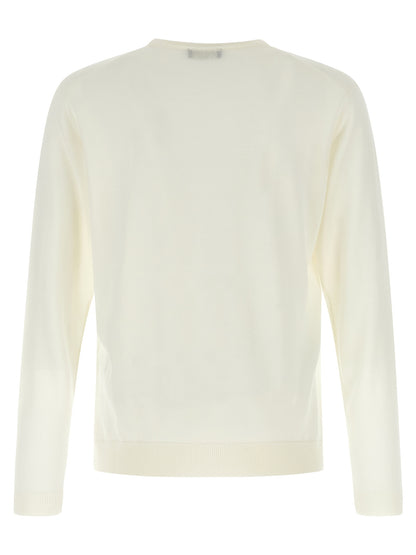 Cardigan by Roberto Collina for men in merino wool beige features a nuanced silhouette with a refined wrap crew neckline and nuanced detailing for a sophisticated look.