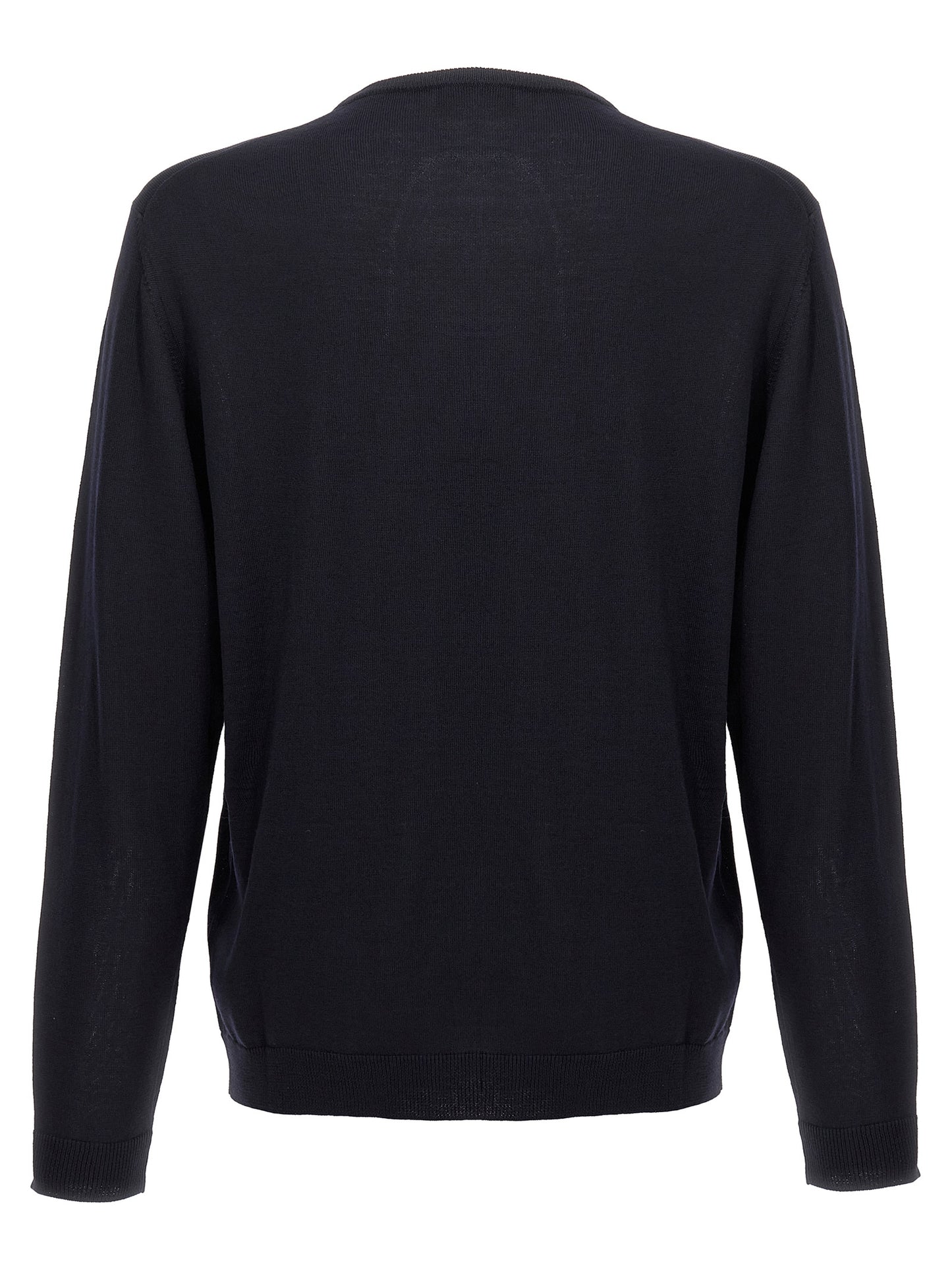 Cardigan by Roberto Collina for men in merino wool blue features a nuanced silhouette with a refined crew neckline and nuanced detailing for a sophisticated look.