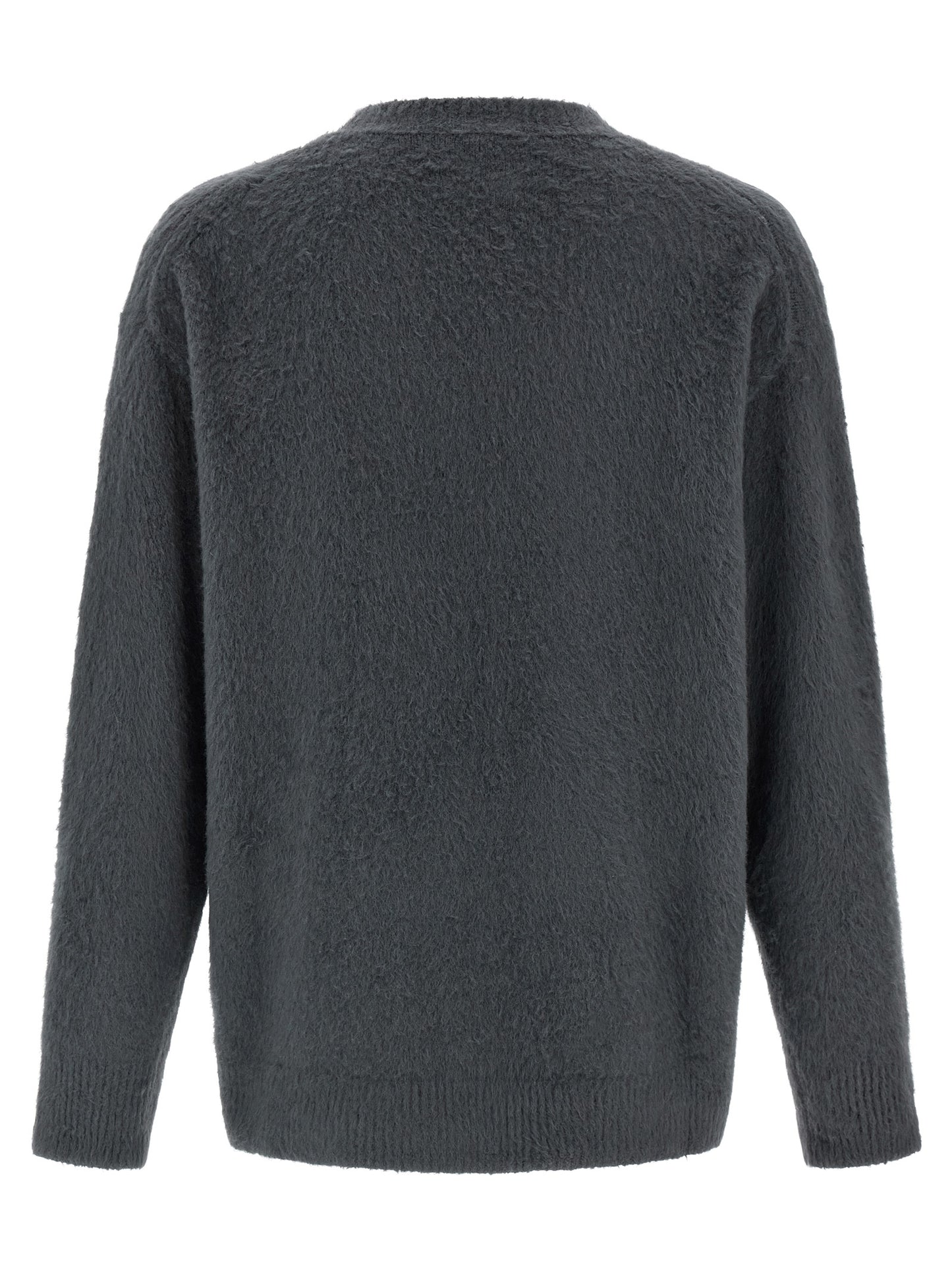 Cardigan by Roberto Collina for men in plush polyamide & cotton gray presents a textural silhouette, artfully finished with a textural and for a sophisticated, textural look.