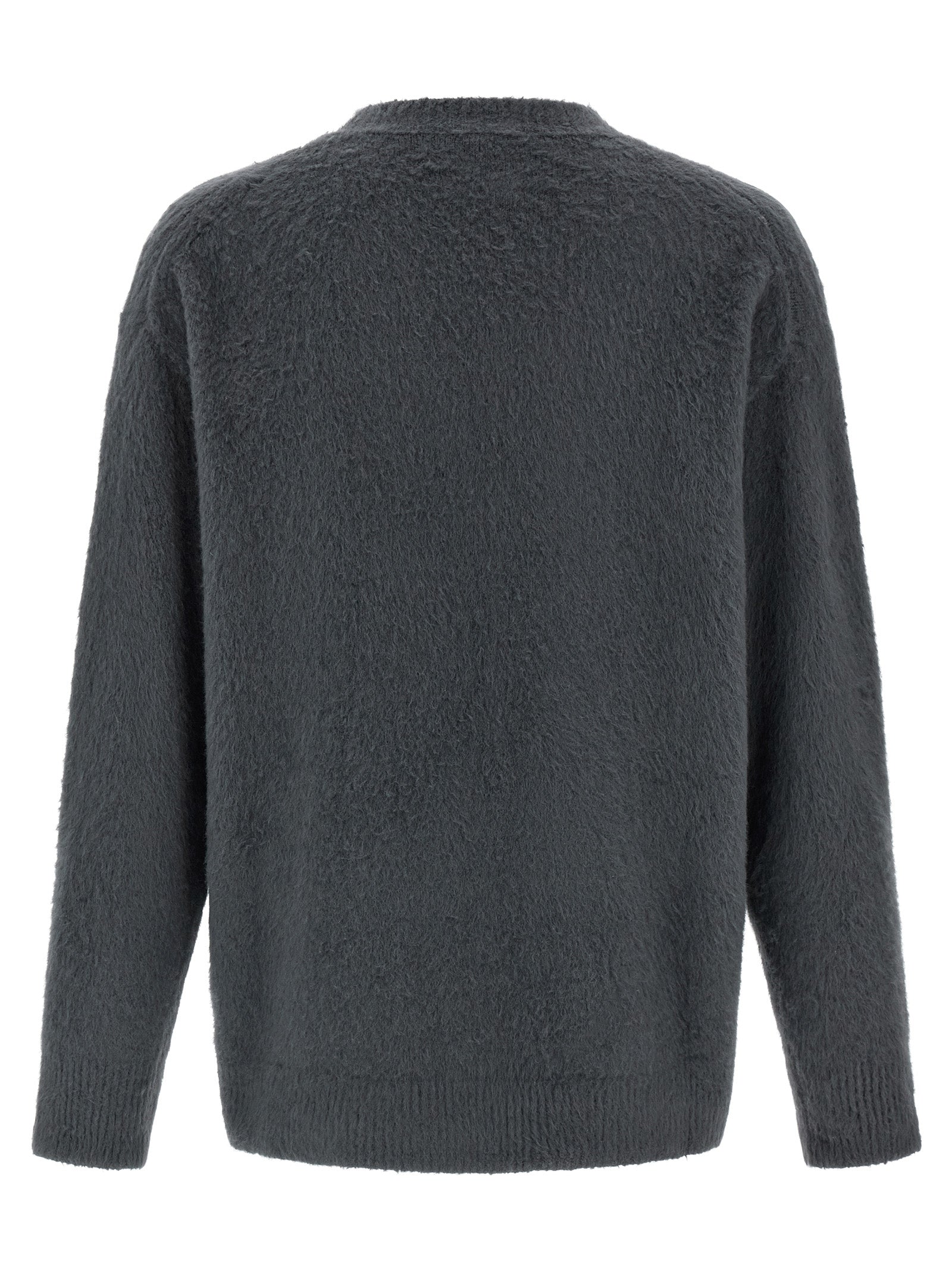 Cardigan by Roberto Collina for men in plush polyamide & cotton gray presents a textural silhouette, artfully finished with a textural and for a sophisticated, textural look.