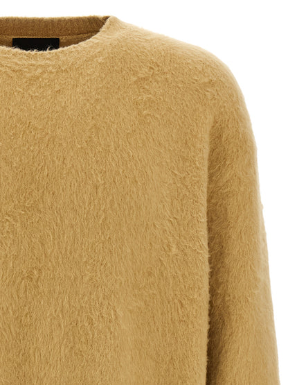 Cardigan by Roberto Collina for men in stretch polyamide cotton beige features a dramatic silhouette, showcasing a sophisticated and dramatic detail for a timeless, premium look.