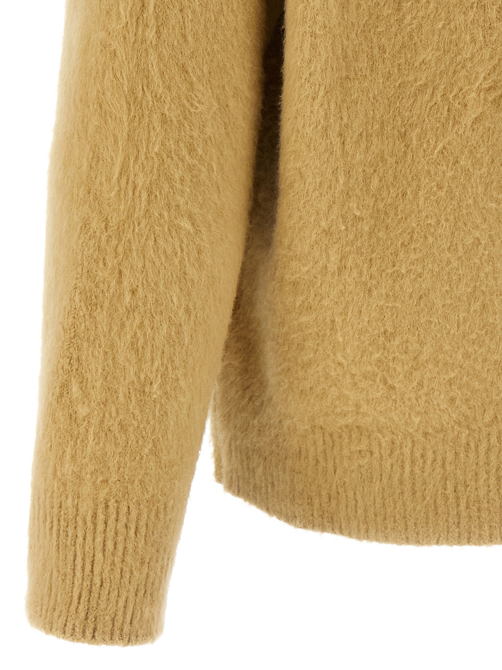 Cardigan by Roberto Collina for men in stretch polyamide cotton beige showcases a luxurious silhouette, meticulously detailed with a sophisticated and for a refined finish.