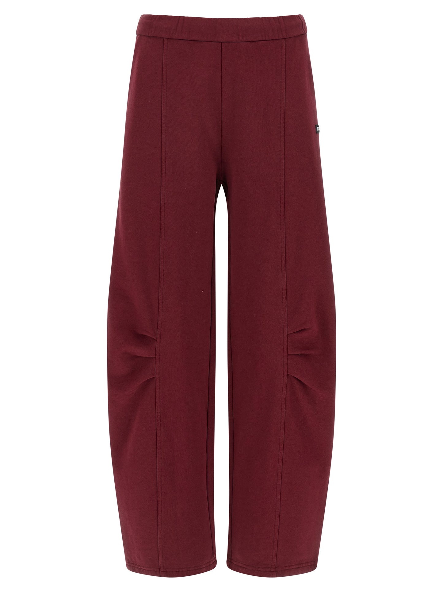 Joggers by ROTATE BIRGER CHRISTENSEN for women in organic cotton terrycloth bordeaux presents a tailored silhouette, showcasing a tailored straight-leg and long cut with a refined high rise for a truly tailored aesthetic.