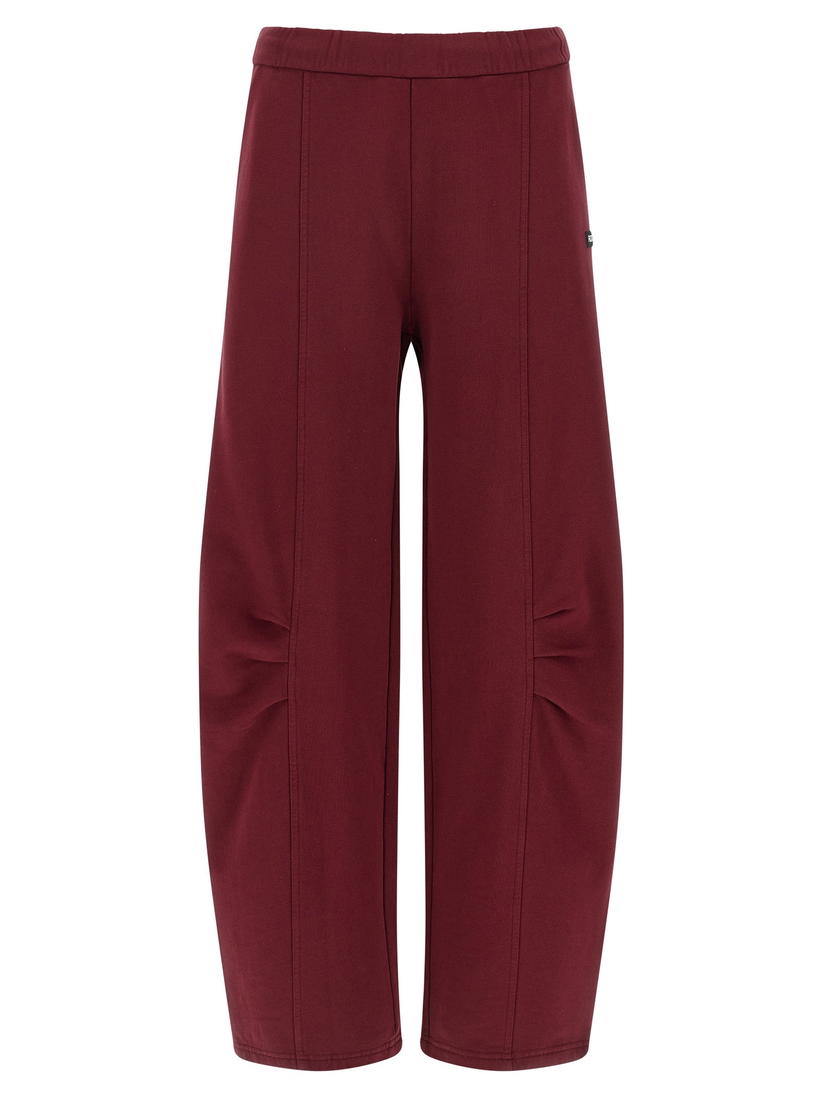 Joggers by ROTATE BIRGER CHRISTENSEN for women in organic cotton terrycloth bordeaux presents a tailored silhouette, showcasing a tailored straight-leg and long cut with a refined high rise for a truly tailored aesthetic.