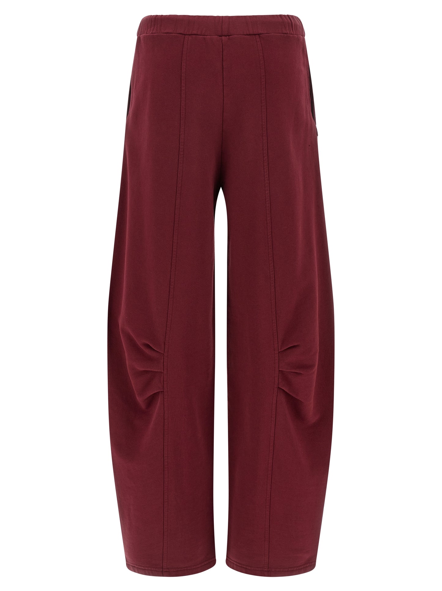 Joggers by ROTATE BIRGER CHRISTENSEN for women in organic cotton terrycloth bordeaux features an sartorial straight-leg and long with a high rise cut for a sartorial finish.