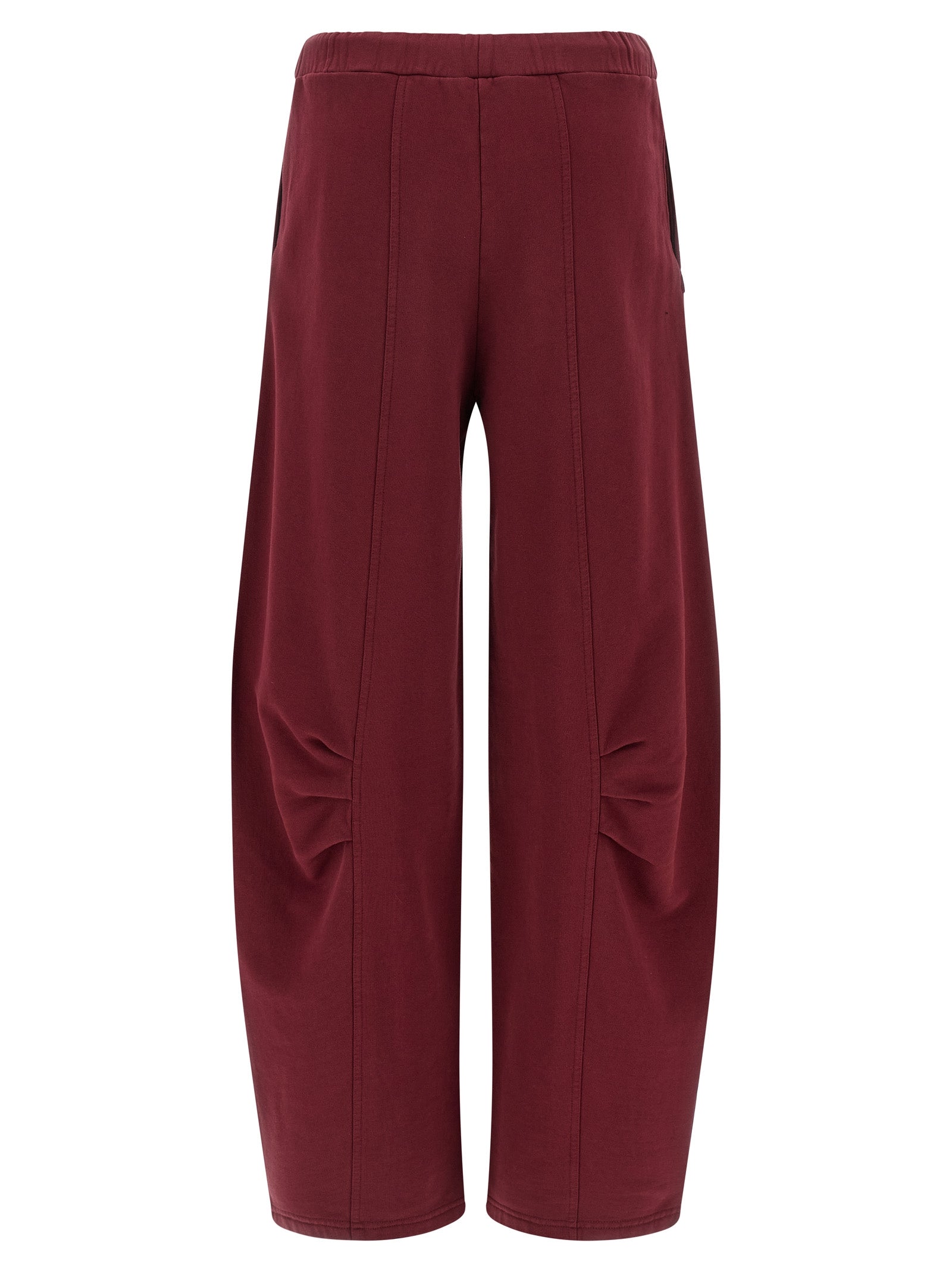 Joggers by ROTATE BIRGER CHRISTENSEN for women in organic cotton terrycloth bordeaux features an sartorial straight-leg and long with a high rise cut for a sartorial finish.