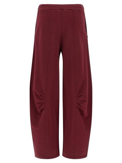 Joggers by ROTATE BIRGER CHRISTENSEN for women in organic cotton terrycloth bordeaux features an sartorial straight-leg and long with a high rise cut for a sartorial finish.