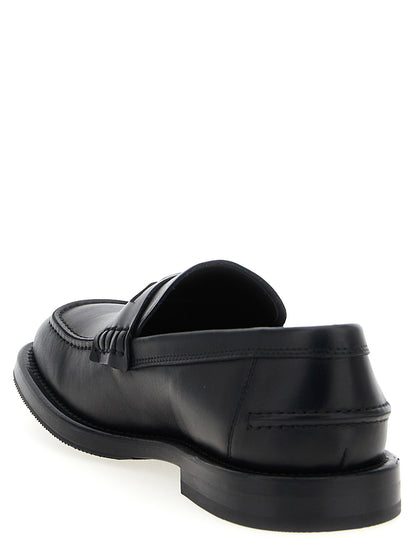 Loafer Slip-On Shoes by Moschino for men in leather & velvet black showcases a timeless silhouette from the Men's Leather & Velvet Loafer Slip-On Shoes collection, featuring a timeless and for a timeless finish.