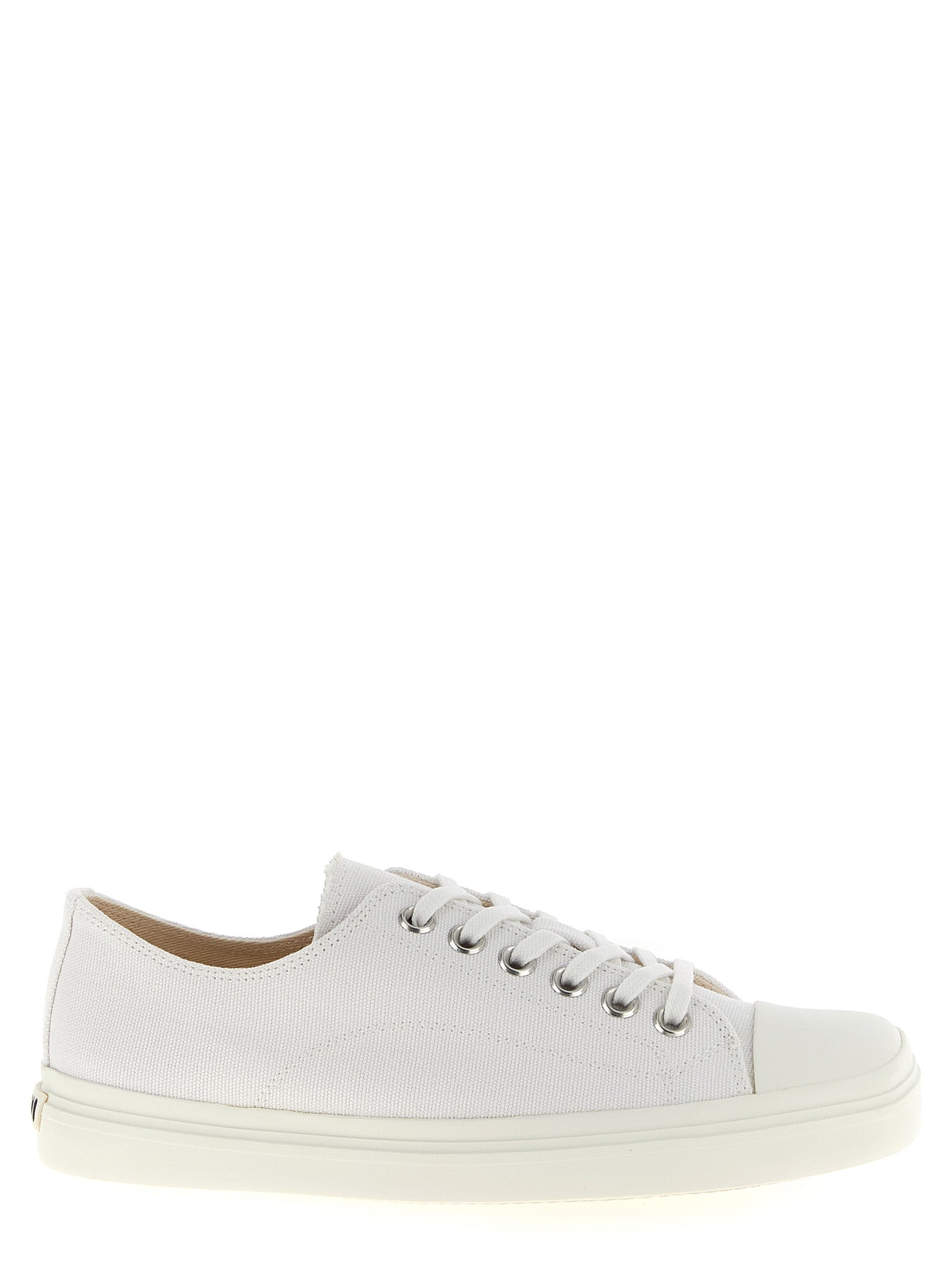Sneakers by Moschino for men in cotton & rubber white features an versatile design from the Men's Low Top Cotton & Rubber Sneakers collection, highlighting a versatile low-top style for a premium, high-fashion look.