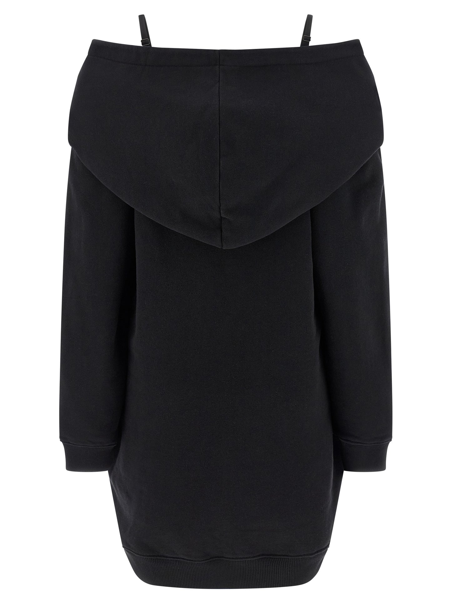 Hooded Dress by MM6 Maison Margiela for women in cotton black, white & signature features an sultry silhouette defined by a hooded neckline and , falling to an sultry short mini for a sultry look.
