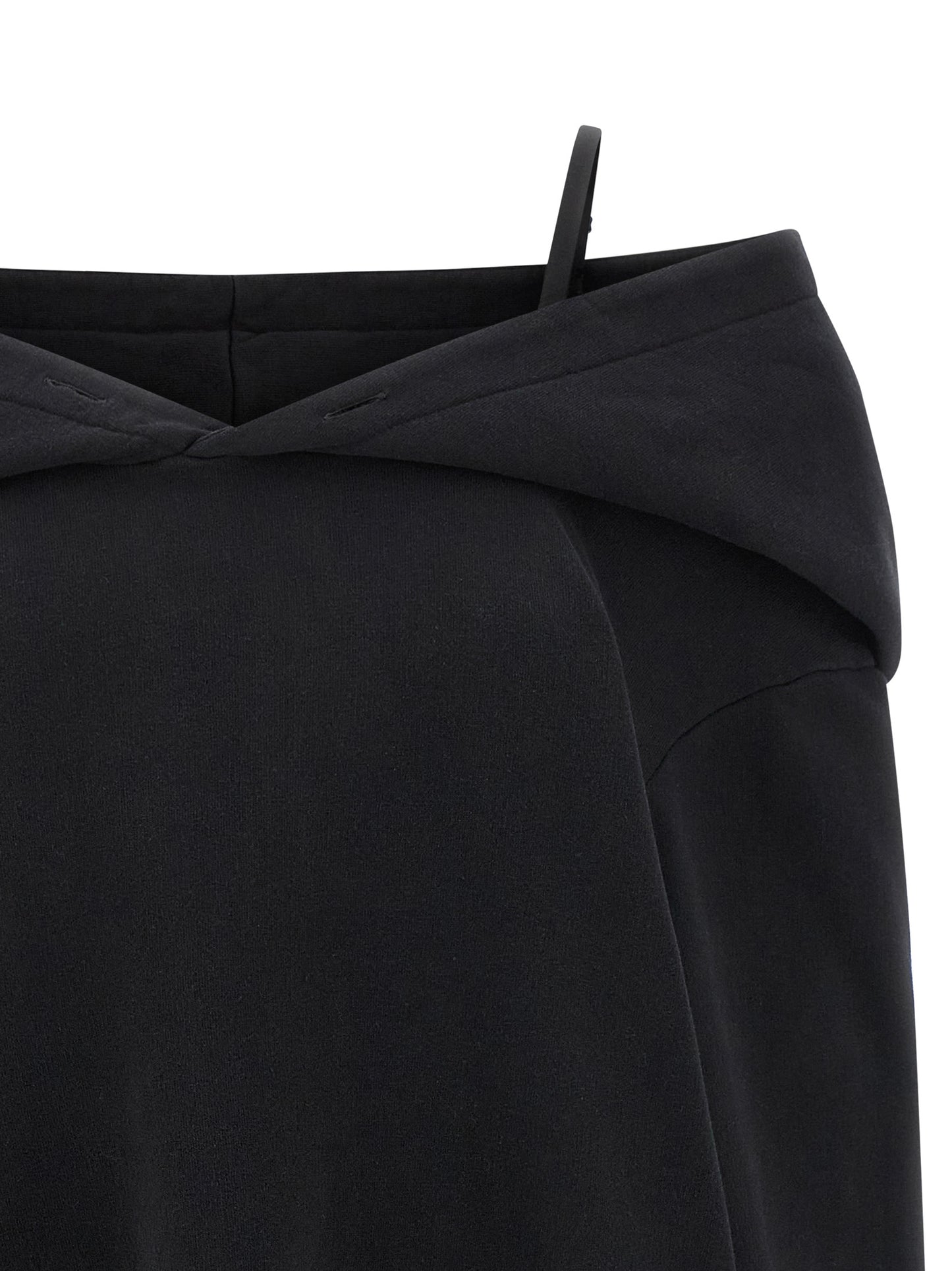 Hooded Dress by MM6 Maison Margiela for women in cotton black, white & signature showcases a striking silhouette, elegantly detailed with a , refined hooded neckline, and a striking short mini for a striking finish.