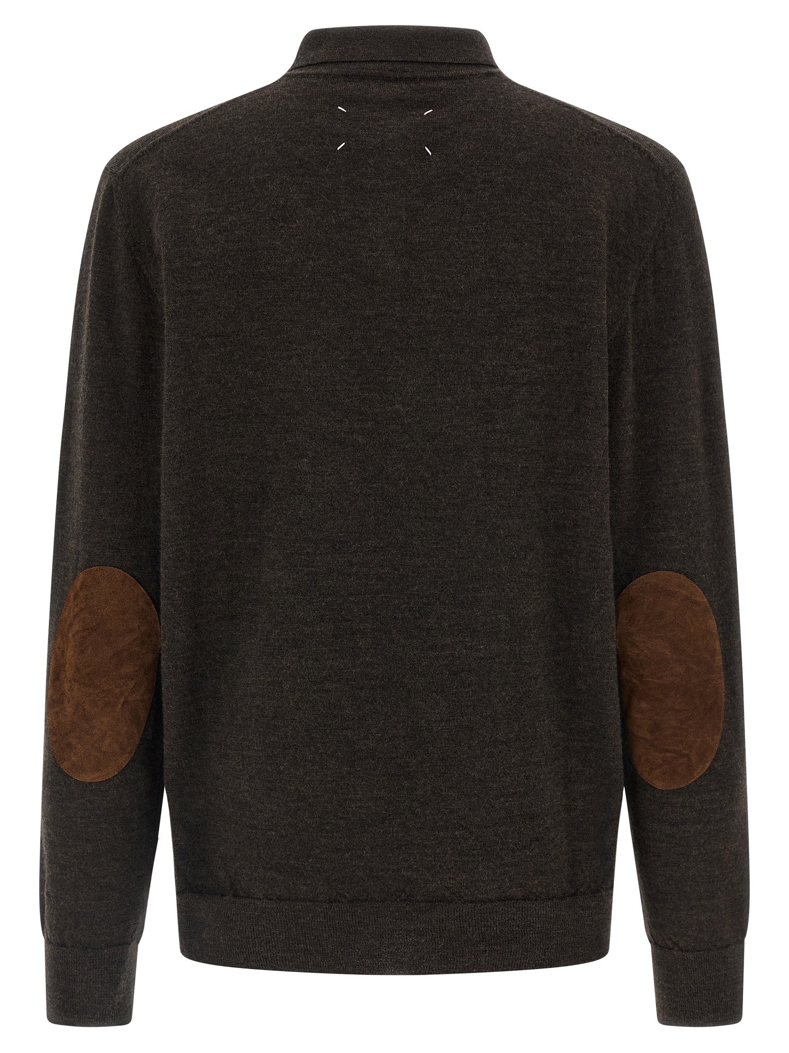 Polo Shirt by Maison Margiela for men in suede leather & wool brown showcases a enviable silhouette, featuring a refined and for a enviable finish.