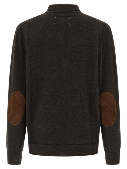 Polo Shirt by Maison Margiela for men in suede leather & wool brown showcases a enviable silhouette, featuring a refined and for a enviable finish.