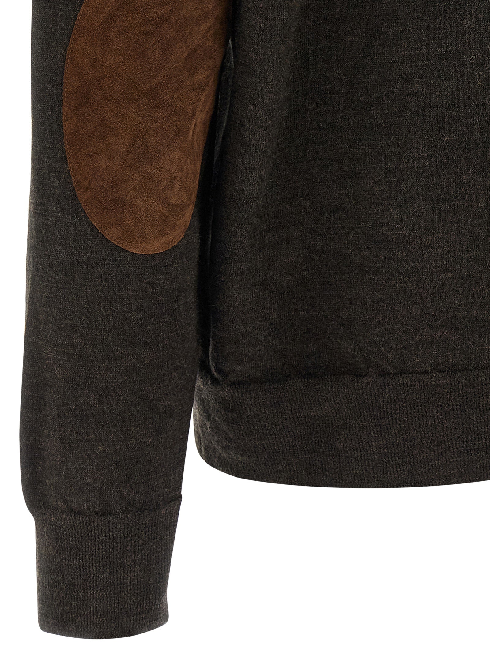Polo Shirt by Maison Margiela for men in suede leather & wool brown presents a distinguished silhouette, showcasing a sophisticated and distinguished for a truly distinguished finish.