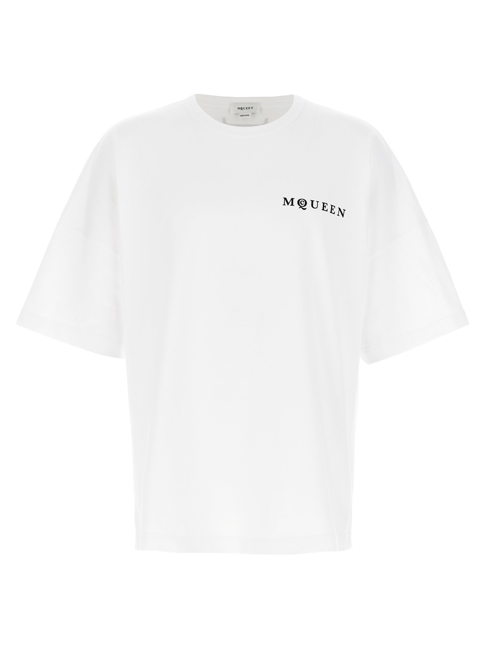 T-Shirt by Alexander McQueen for men in cotton bicolour, black, white & print features an on trend silhouette, perfectly showcasing a on trend short-sleeve and crew neckline for an elevated aesthetic.
