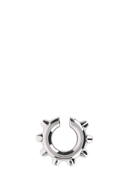 Earrings by Jil Sander for women in cotton silver presents a resplendent silhouette, artfully capturing the essence of the Aren Women's Silver Brass Earrings with a resplendent for a sophisticated look.