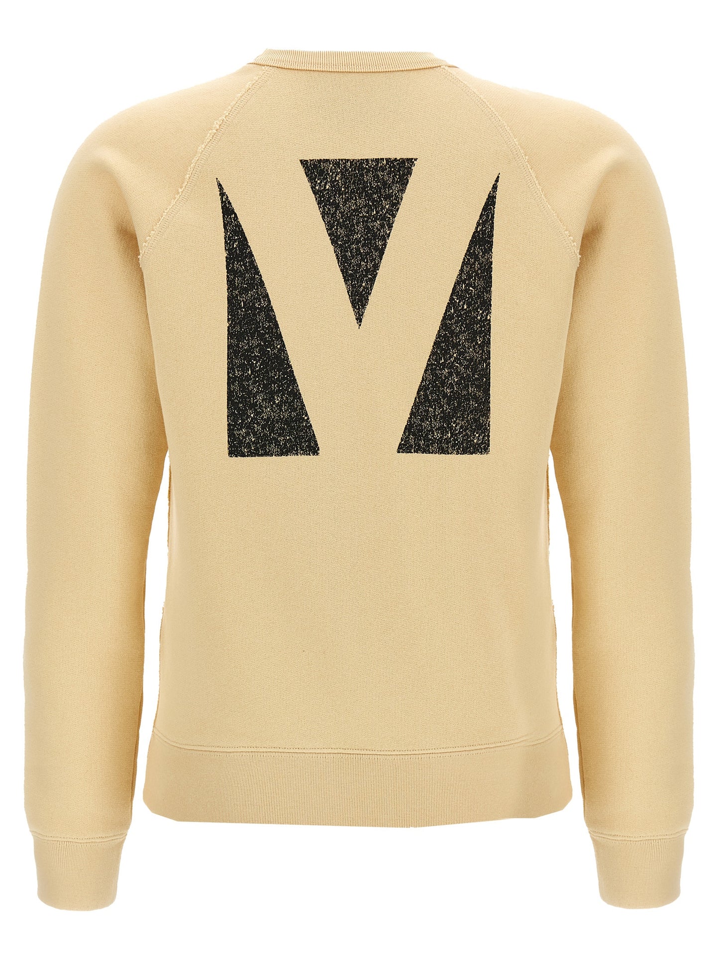 Activewear Sweatshirt by Valentino Garavani for women in cotton beige & print presents a dynamic silhouette, featuring a dynamic crew neckline and detailed with functional .