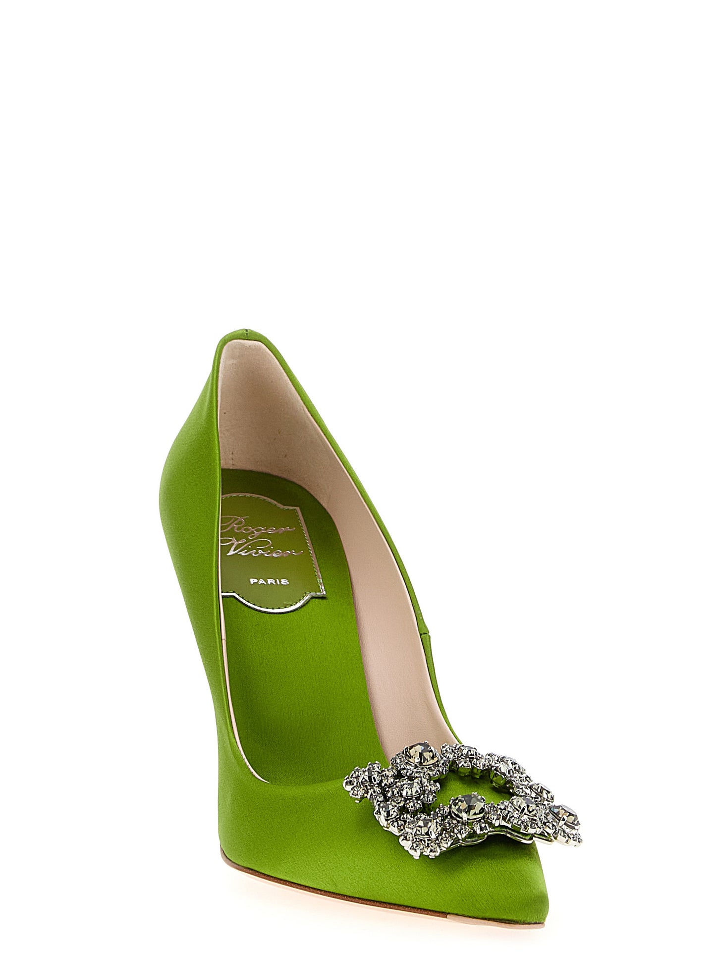 High-Heel Pumps Heels by Roger Vivier for women in viscose silk satin bicolour & green features a effortlessly chic Women's Viscose Silk Satin High-Heel Pumps Heels design with a sophisticated high-heel and elegant .