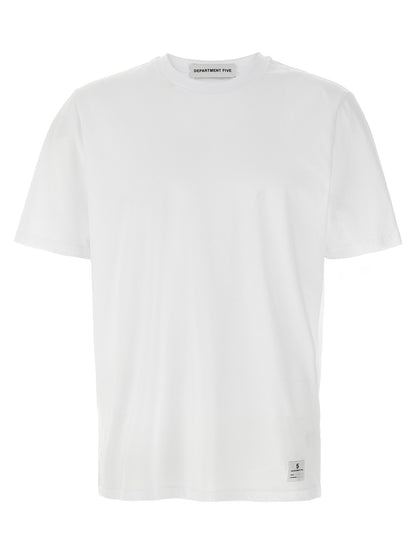 T-Shirt by Department 5 for men in cotton white & print showcases a fashionable silhouette, elegantly detailed with a fashionable short-sleeve and crew neckline for a sophisticated, high-fashion look.