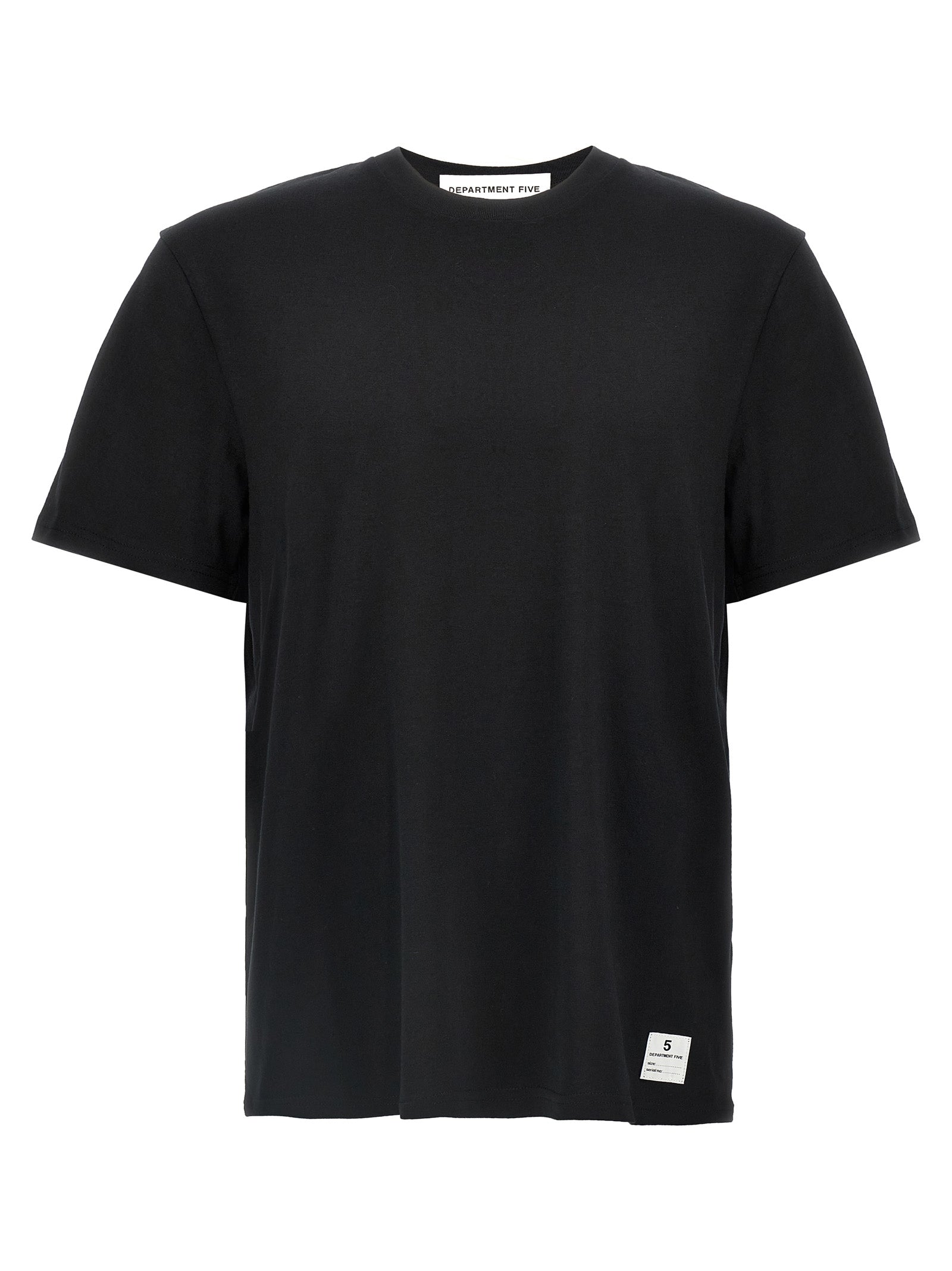 T-Shirt by Department 5 for men in cotton black & print showcases a chic silhouette, artfully detailed with a chic crew neckline and short-sleeve for a chic finish.