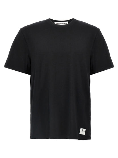 T-Shirt by Department 5 for men in cotton black & print showcases a chic silhouette, artfully detailed with a chic crew neckline and short-sleeve for a chic finish.