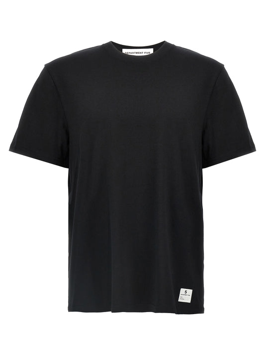 T-Shirt by Department 5 for men in cotton black & print showcases a chic silhouette, artfully detailed with a chic crew neckline and short-sleeve for a chic finish.