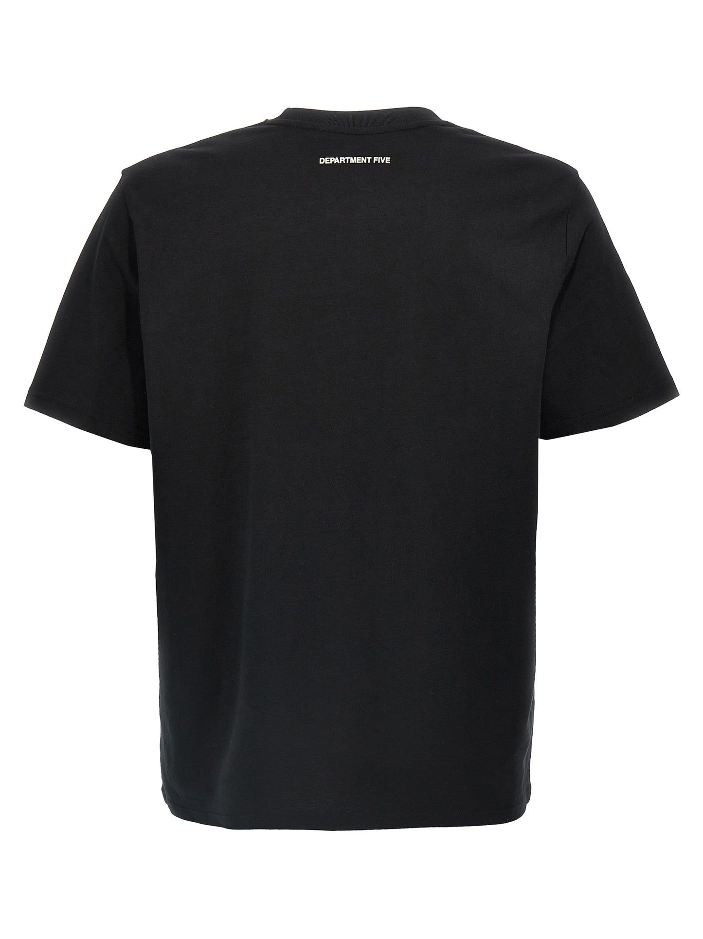T-Shirt by Department 5 for men in cotton black & print showcases a dramatic silhouette, elegantly detailed with a dramatic crew neckline and for a truly dramatic finish.