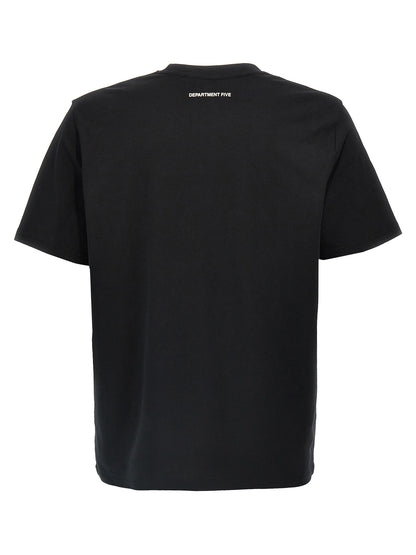 T-Shirt by Department 5 for men in cotton black & print showcases a dramatic silhouette, elegantly detailed with a dramatic crew neckline and for a truly dramatic finish.
