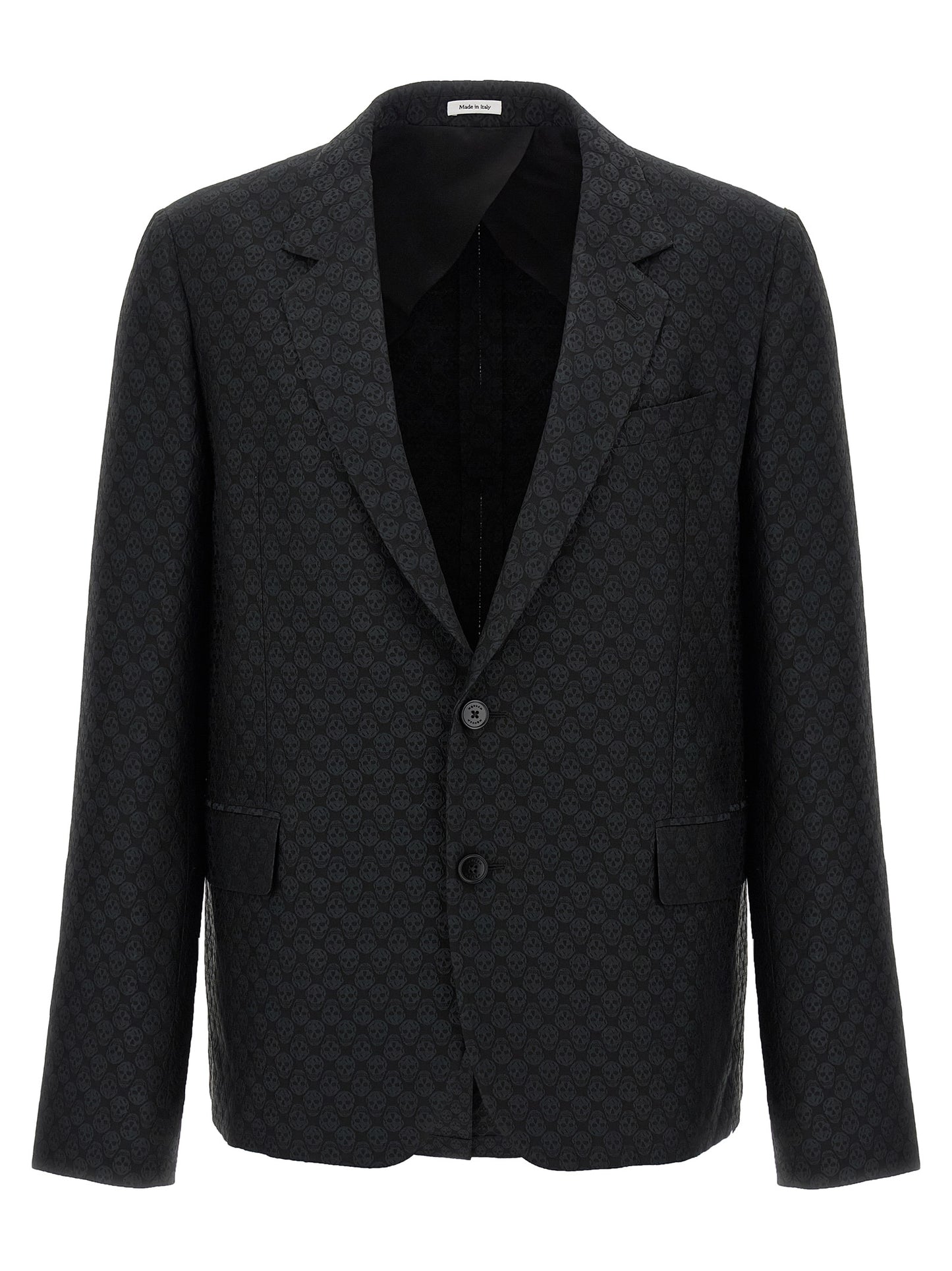 Blazer by Alexander McQueen for men in polyester & viscose black, patterned & jacquard features an stylish silhouette, showcasing a sophisticated and stylish for a truly stylish finish.