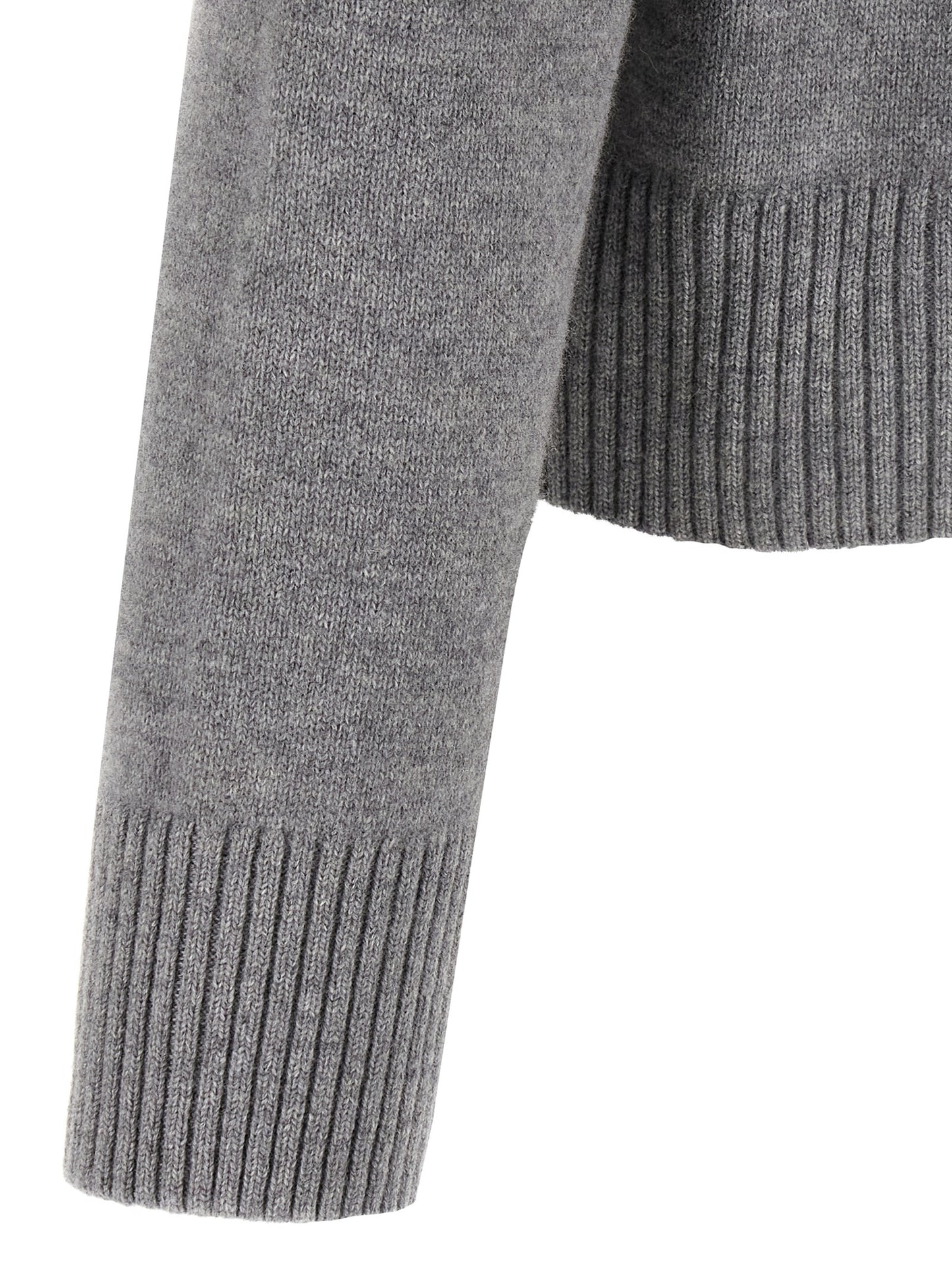 Cardigan by Ami Paris for men in cashmere gray showcases a captivating silhouette, artfully detailed with a captivating and for a truly sophisticated captivating look.