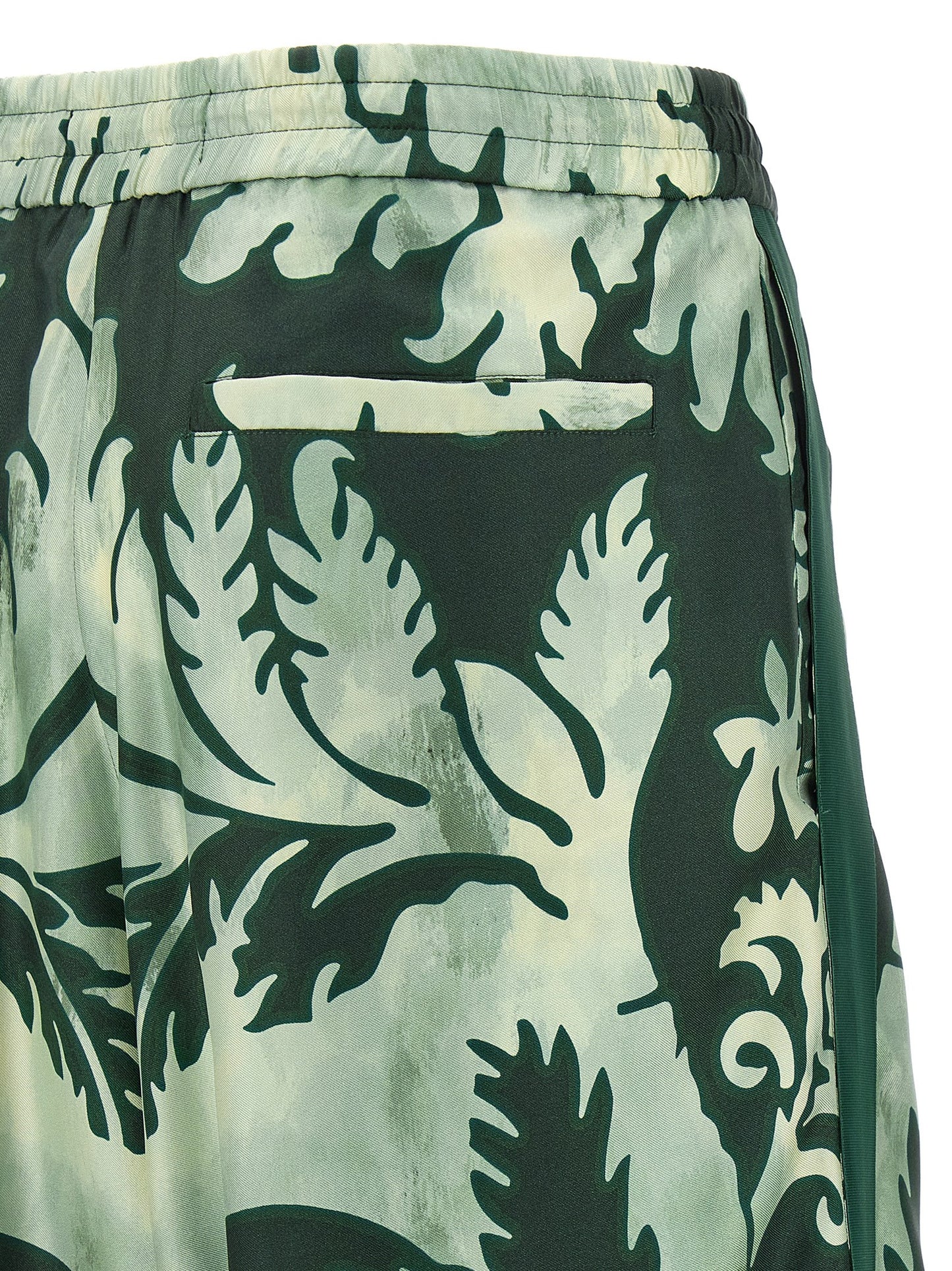 Casual Pants by F.R.S. - FOR RESTLESS SLEEPERS for women in silk twill bicolour, green, floral & print features a refined silhouette with a refined straight-leg & wide, defined by a and a refined long for a refined finish.