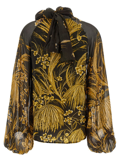 Blouse by F.R.S. - FOR RESTLESS SLEEPERS for women in silk & viscose multicolor, floral & print showcases a sharp silhouette, elegantly detailed with a sharp and sharp .