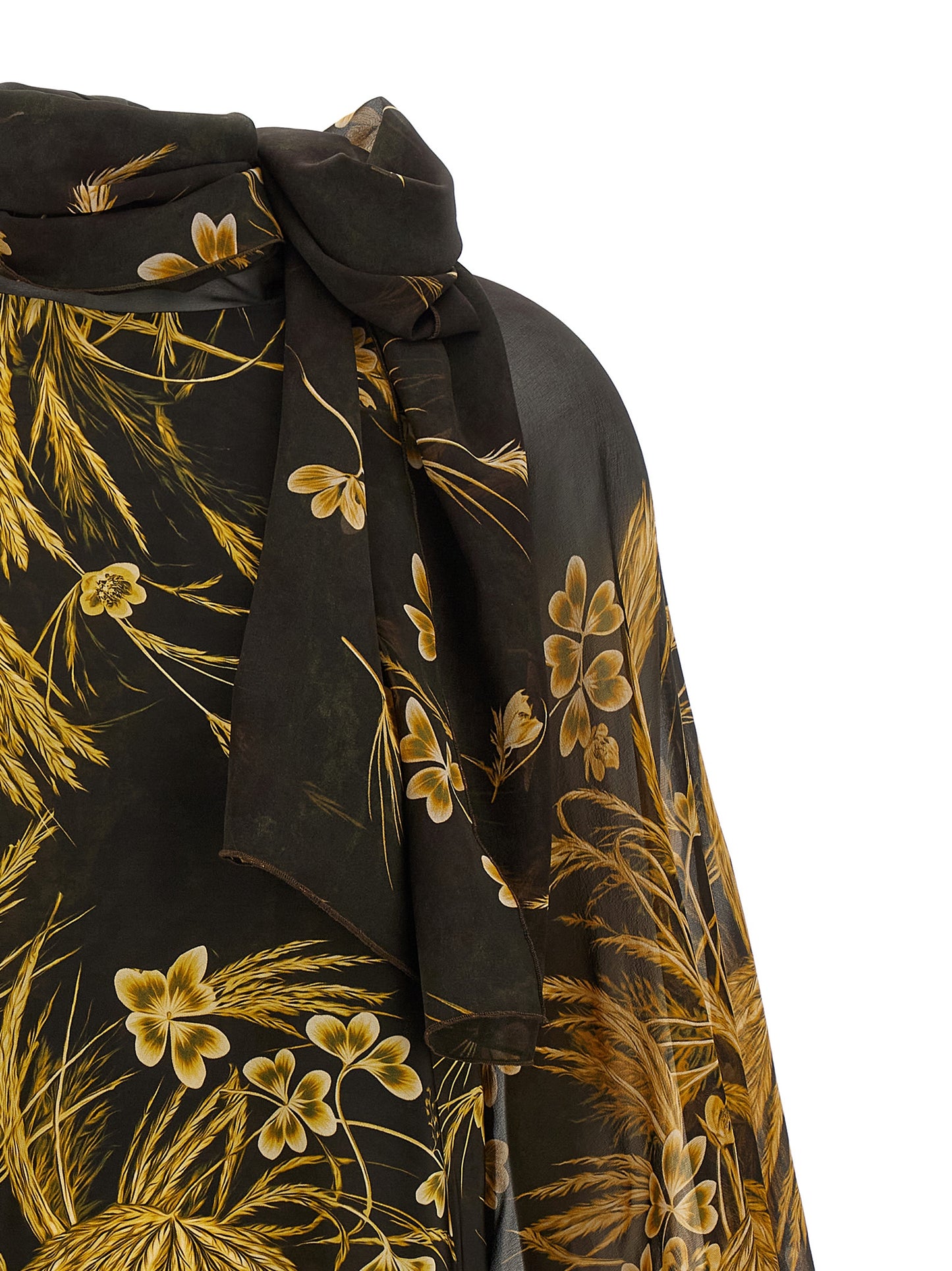 Blouse by F.R.S. - FOR RESTLESS SLEEPERS for women in silk & viscose multicolor, floral & print features an architectural silhouette with a refined and elegant for a architectural look.
