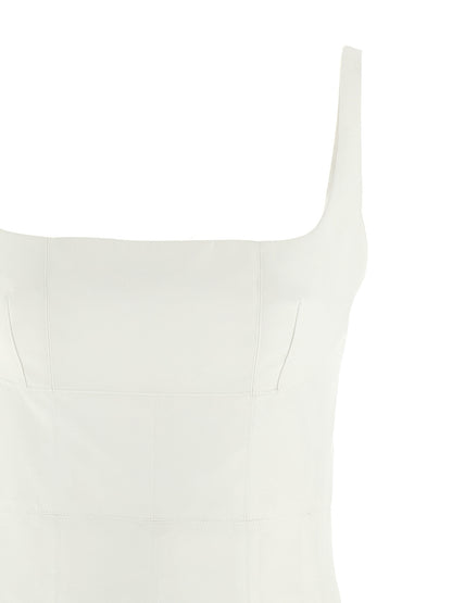 Giovanni Bedin Women's Sleeveless Cotton Short Mini Dress - White