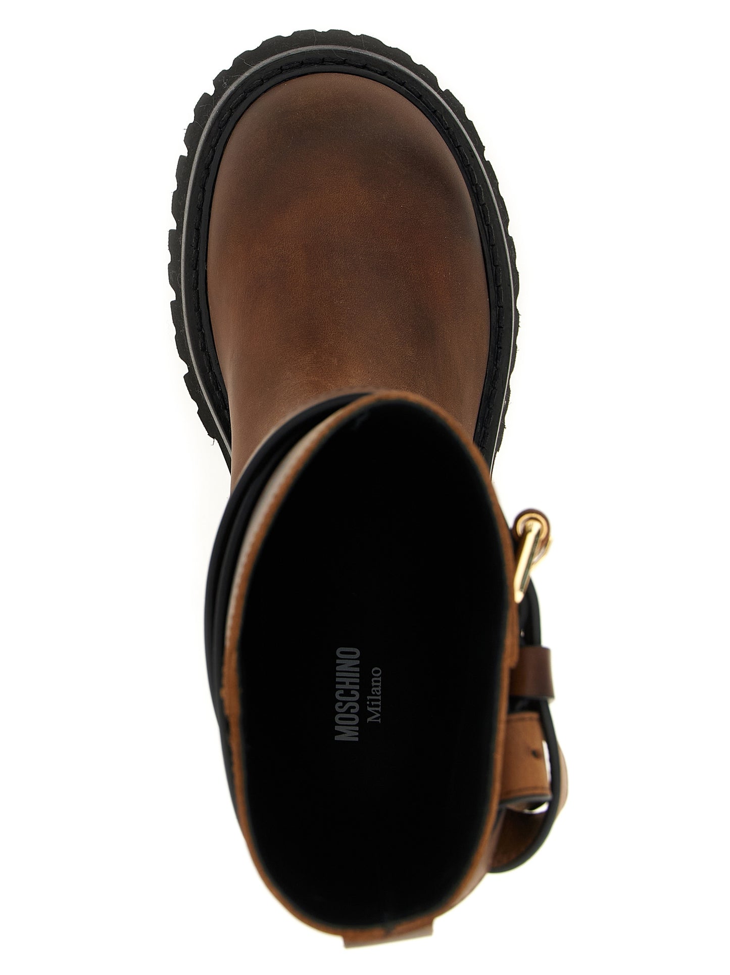 Over-The-Knee Boots by Moschino for women in leather & velvet brown features an effortless chic silhouette from the Women's Leather & Velvet Over-The-Knee Boots collection, showcasing a effortless chic and refined for an effortless chic look.