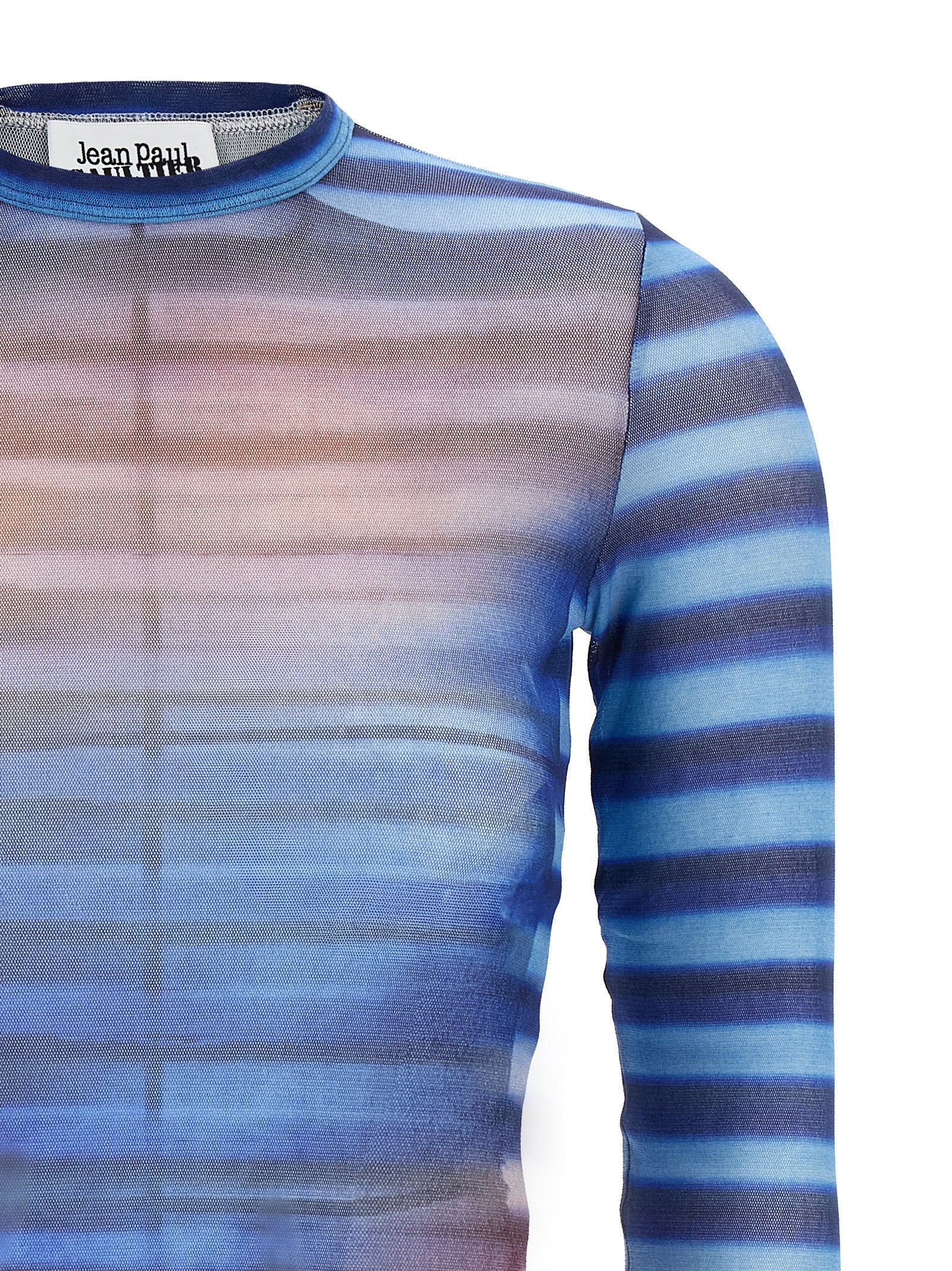 Shirt by Jean Paul Gaultier for women in polyamide multicolor, patterned & print features an polished silhouette, showcasing a sophisticated crew neckline and detail for a truly polished finish.