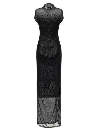 Dress by Jean Paul Gaultier for women in polyamide black, transparent & patterned features an magnificent silhouette, artfully detailed with a magnificent and that flows into an magnificent long.