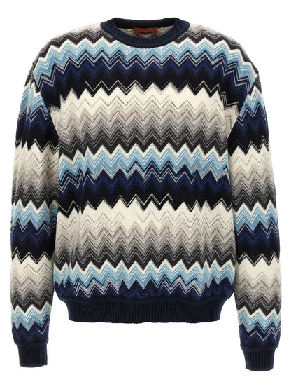 Cardigan by Missoni for men in wool cotton multicolor & patterned showcases a luxurious silhouette, meticulously detailed with a sophisticated and for a refined finish.