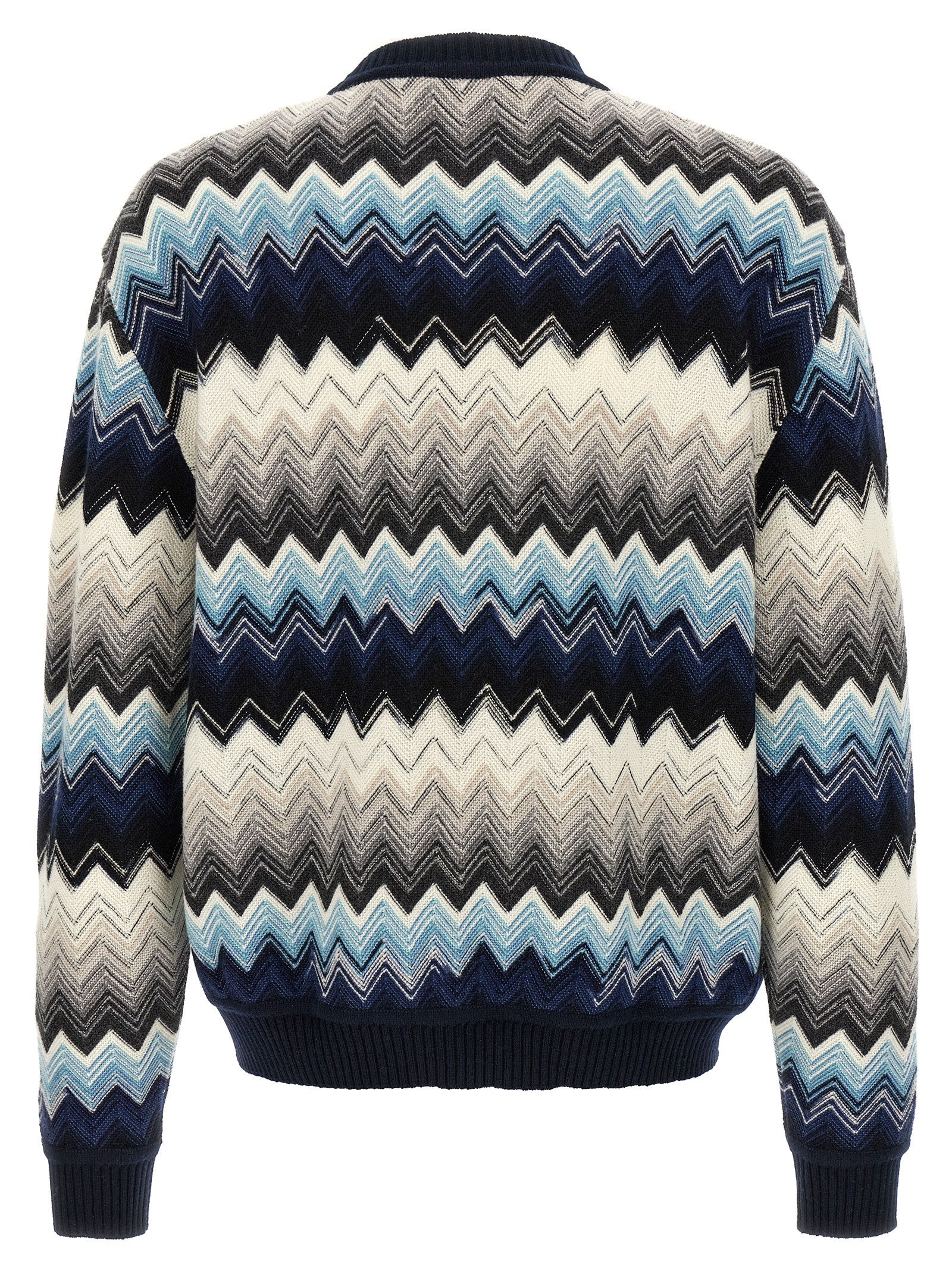 Cardigan by Missoni for men in wool cotton multicolor & patterned showcases a captivating silhouette, artfully detailed with a captivating and for a truly sophisticated captivating look.