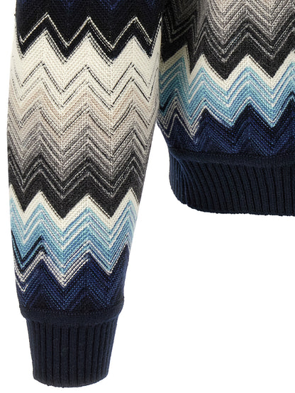 Cardigan by Missoni for men in wool cotton multicolor & patterned features a nuanced silhouette with a refined and nuanced detailing for a sophisticated look.