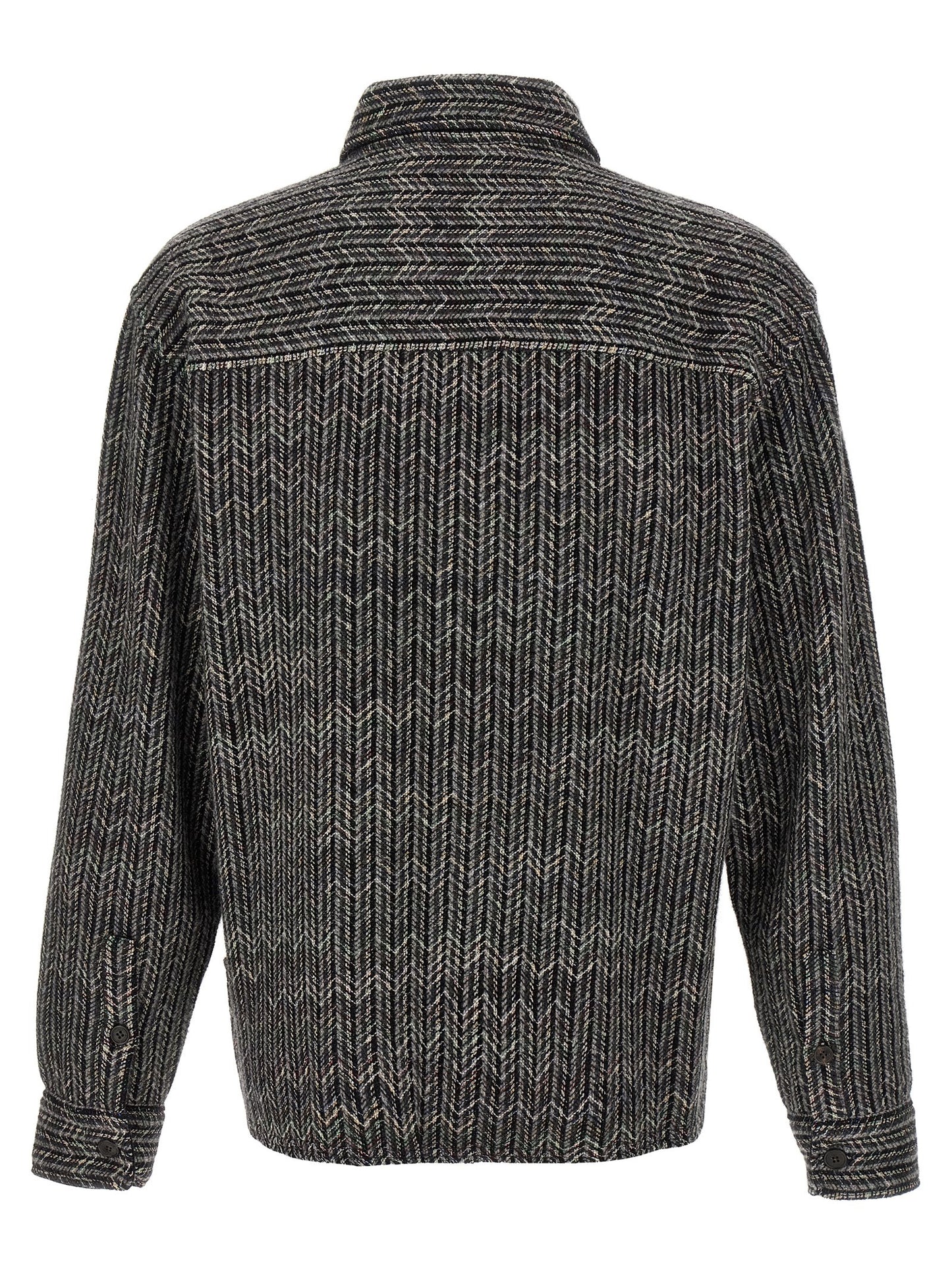 Shirt by Missoni for men in viscose polyester cotton wool gray & patterned features an polished silhouette, showcasing a sophisticated and detail for a truly polished finish.