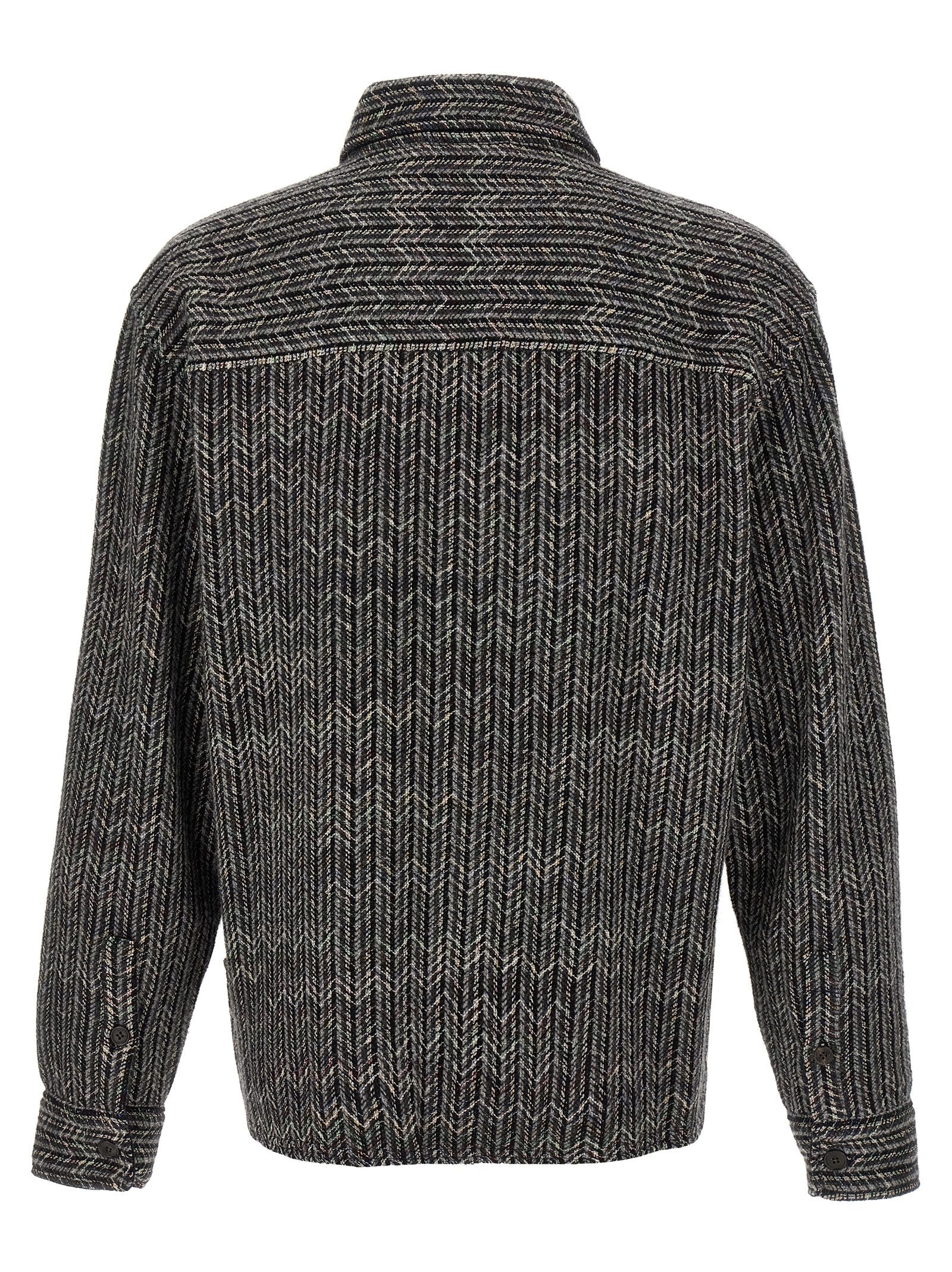 Shirt by Missoni for men in viscose polyester cotton wool gray & patterned features an polished silhouette, showcasing a sophisticated and detail for a truly polished finish.