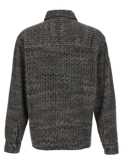 Shirt by Missoni for men in viscose polyester cotton wool gray & patterned features an polished silhouette, showcasing a sophisticated and detail for a truly polished finish.